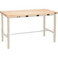 Global Equipment 48 x 36 Adjustable Height Workbench - Power Apron, Maple Square Edge Tan 606983BTNA